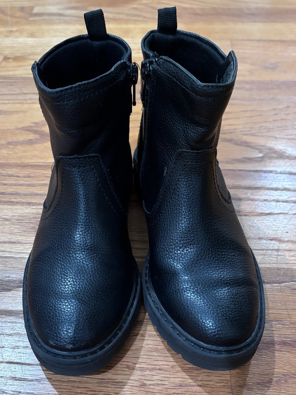 Kids Black Biker Zip Boot - Comfort & Style Girl’s sz 13